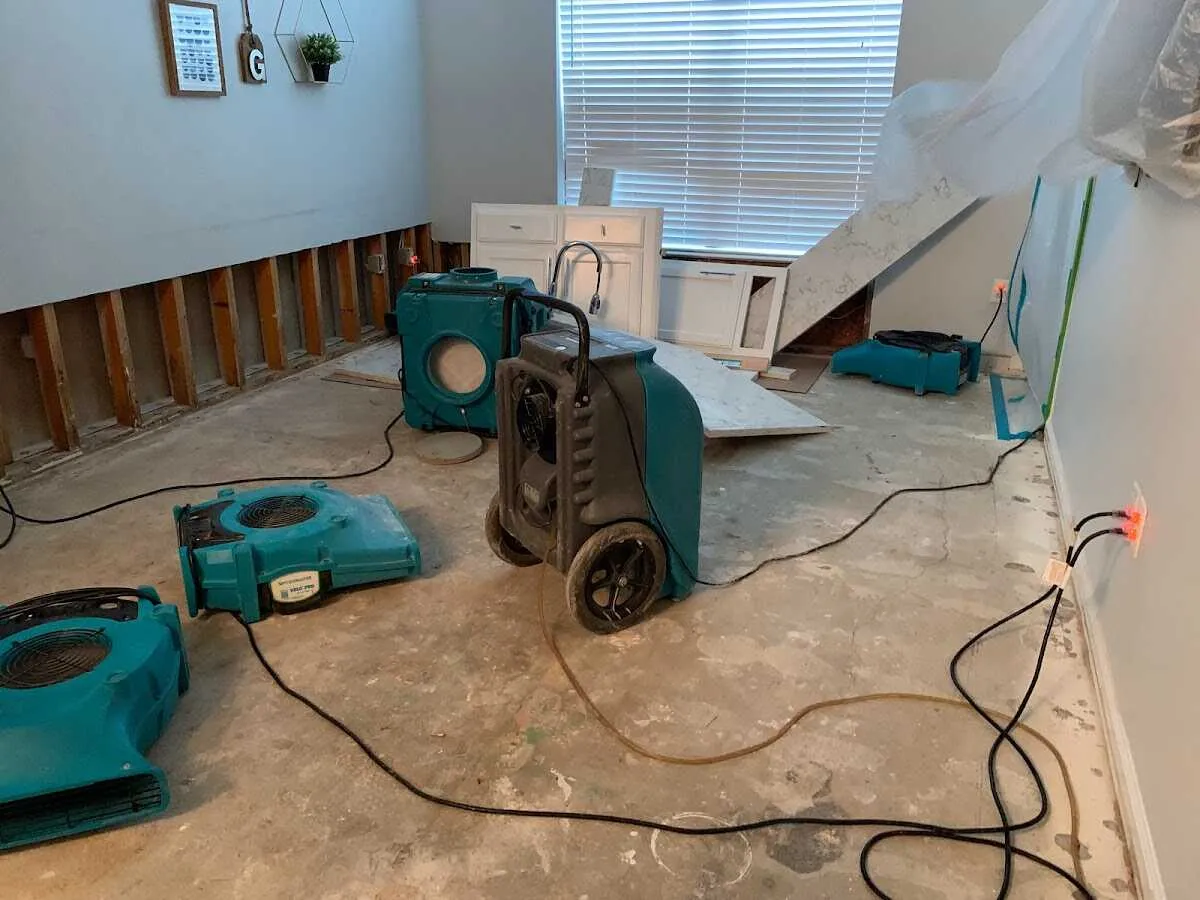 Dehumidifier in flood-cut room for Water Extraction & Removal in Peoria